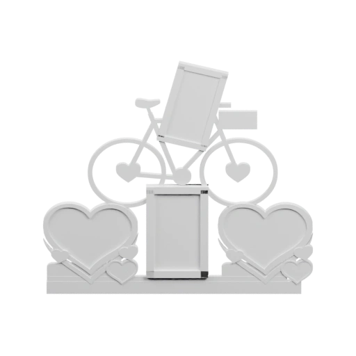 Фигурка с велосипедом и сердечками для размещения фотографий
