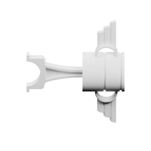 Имеет центральный блок с выступами и винтовыми отверстиями