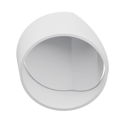 Имеет округлую форму с внутренним вырезом и гладкими краями