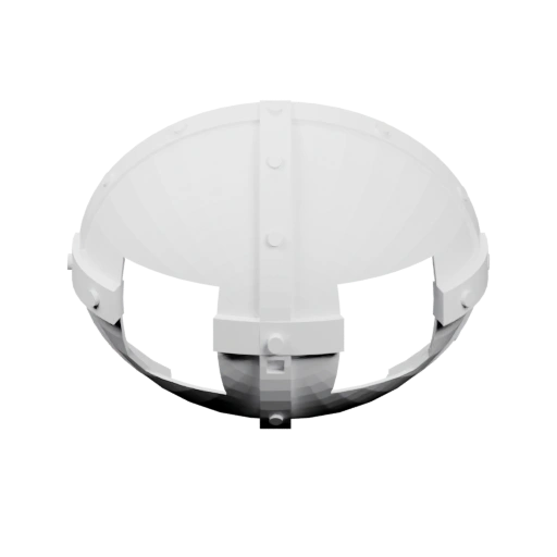 Защищённая голова с отверстиями для глаз и застёжками