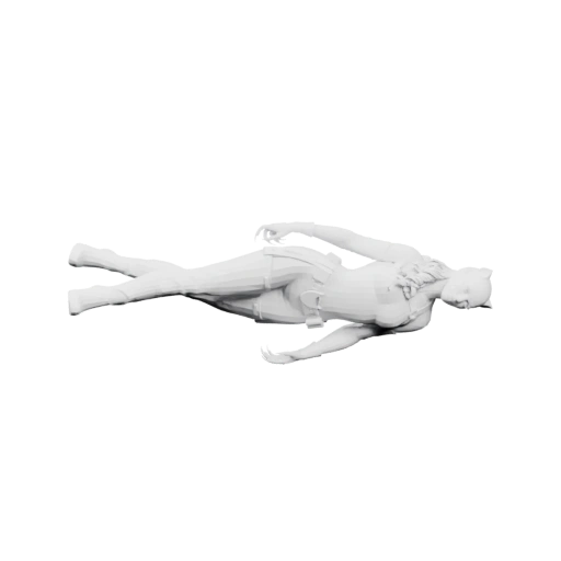 Женщина в боевой одежде, с поясом и ботинками, шагает вперед