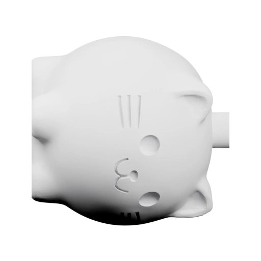 Маленький кот с ушками, носиком и усами, стоит на четырёх лапах