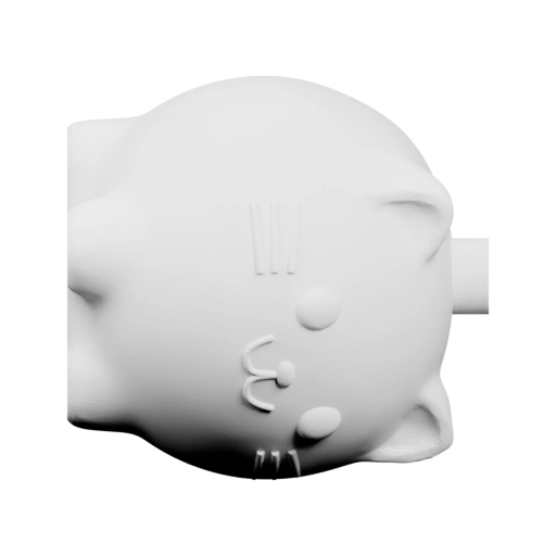 Круглая фигурка с ушками, носом и усами, стоящая на четырех лапках