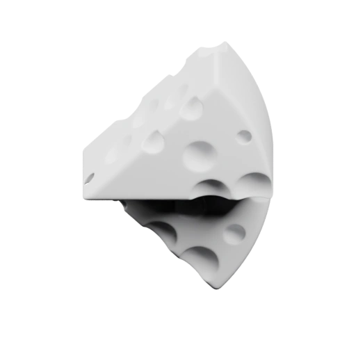 Фигурка в форме куска сыра с отверстиями и механизмом открывания