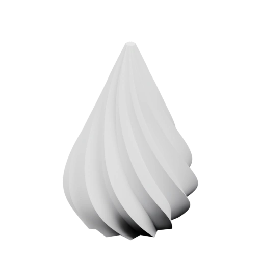 Симметричная витая структура с плавными изгибами и острым концом