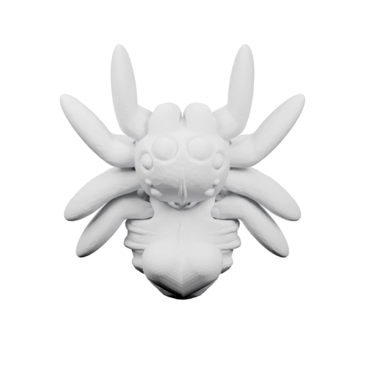 Фигурка с телом и восемью крыльями, с глазами и детализированными ногами