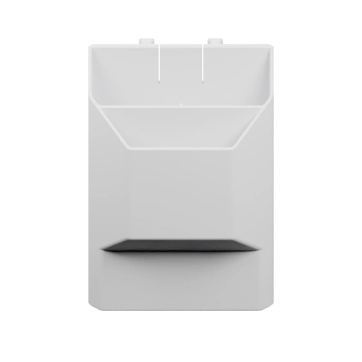 Имеет несколько отсеков и выступающие элементы для крепления