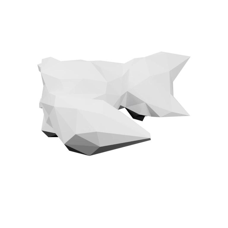 Геометрическая форма с выразительными ушами и хвостом