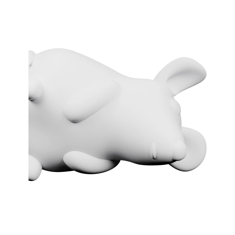 Мышь с округлыми формами и ушками, стоящая на коротких лапах