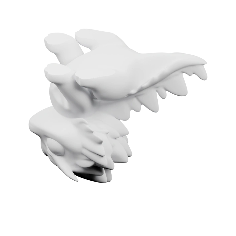 Узорчатая фигурка с шипами и крыльями, напоминающая дракона