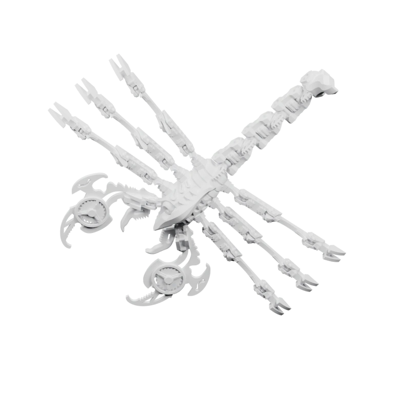 Сложная конструкция с раскидистыми крыльями и деталями в центре