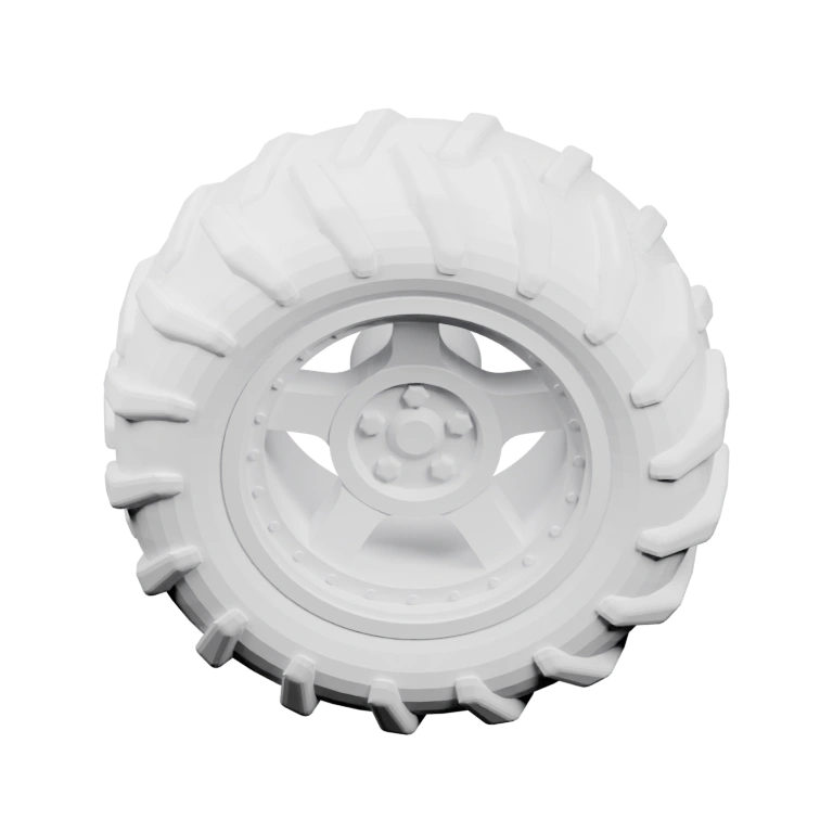 Широкое колесо с глубокими протекторами и металлическим диском