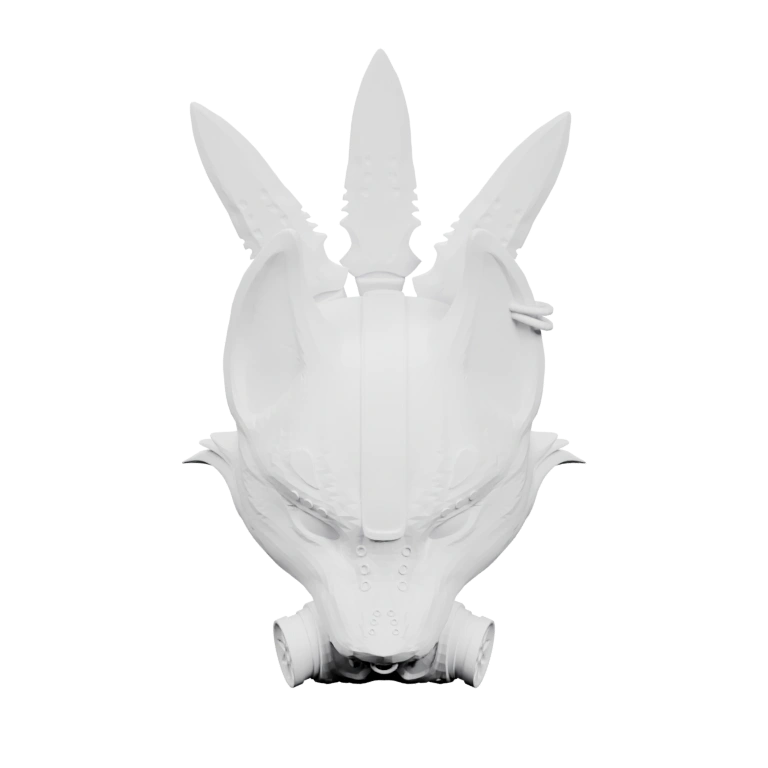 Сложная форма с острыми шипами и деталями на лице