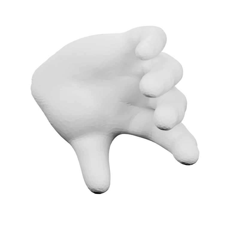 Изогнутые пальцы, сжатые в кулак, с выступающими суставами