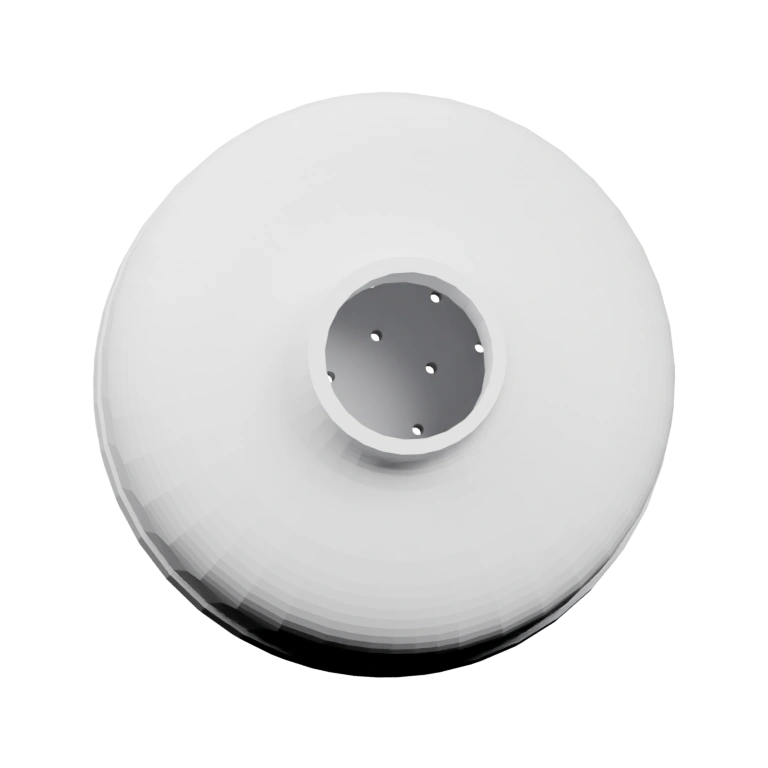 Круглая деталь с отверстиями для воды и резьбой для крепления