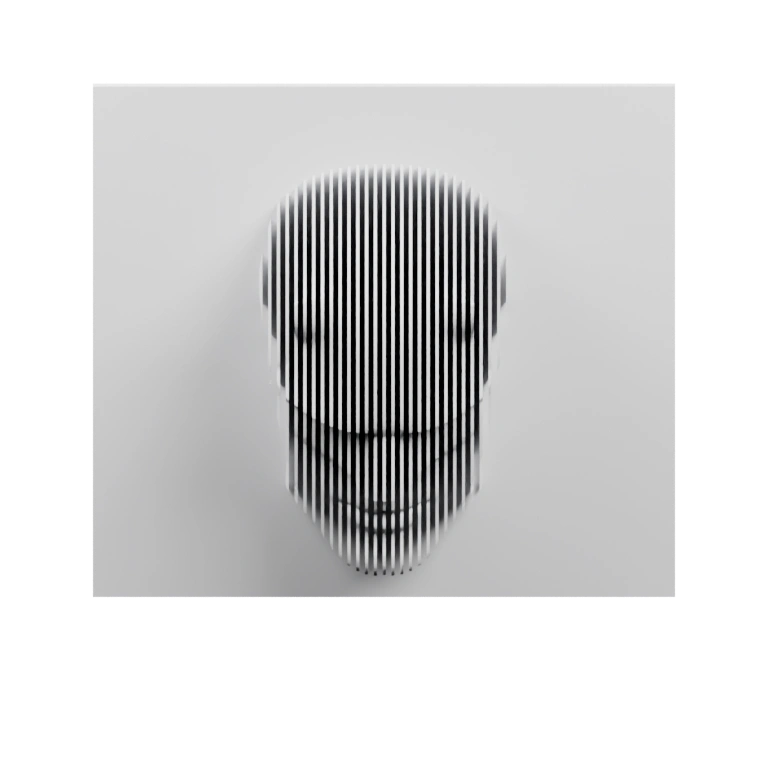 Поверхность с вертикальными полосами, создающими эффект лица