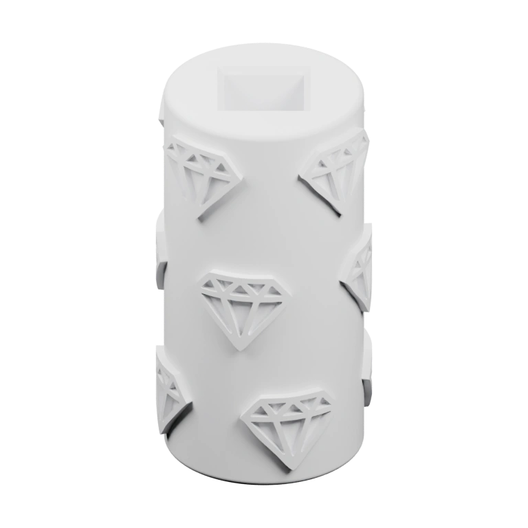 Цилиндрическая форма с выступающими гранями в виде бриллиантов