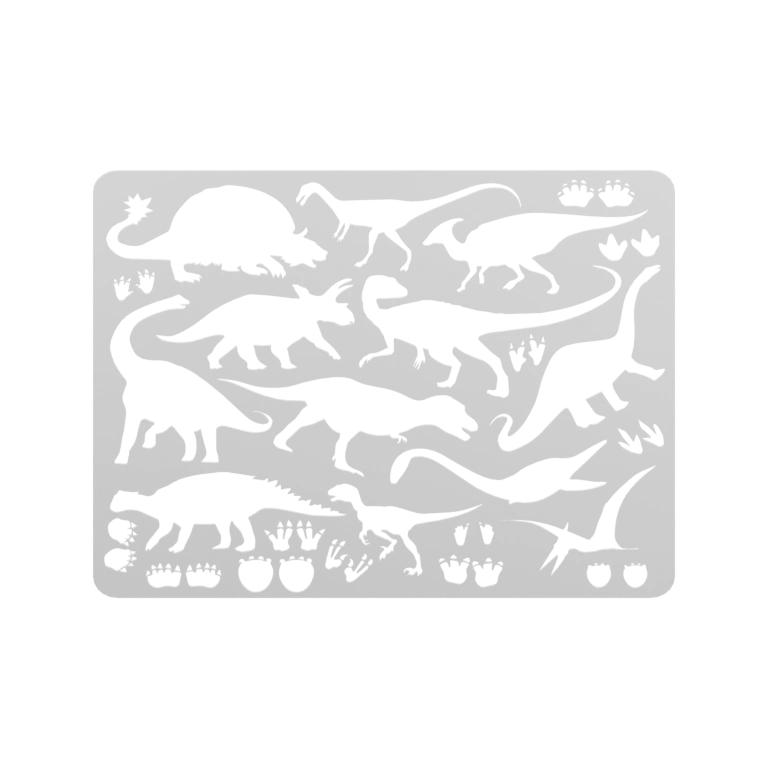 Фигурка с вырезанными силуэтами динозавров на листе