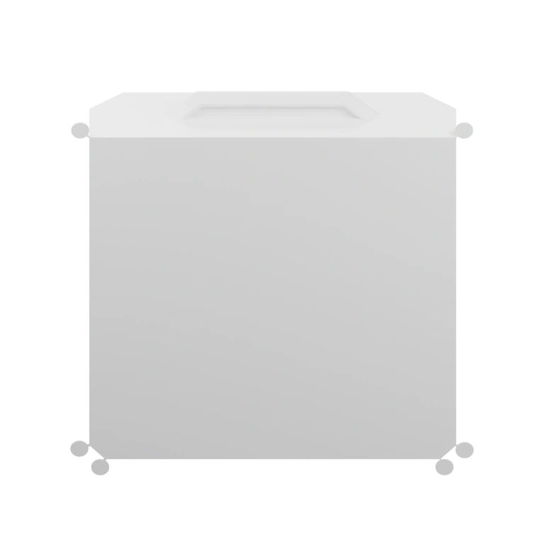 Прямоугольная конструкция с выемкой для открывания