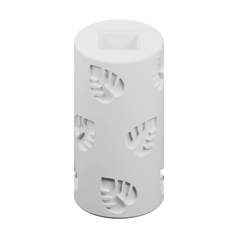 С отверстиями в виде листьев, верхняя часть с прямоугольным отверстием