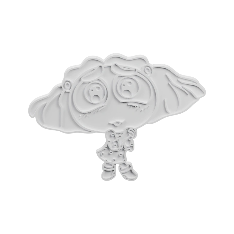 Симметричная форма с узорами и небольшой фигуркой под ней