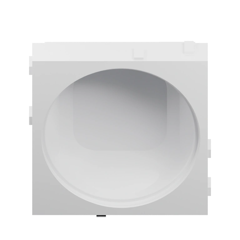 Имеет круглое отверстие, квадратные боковые части и фиксаторы