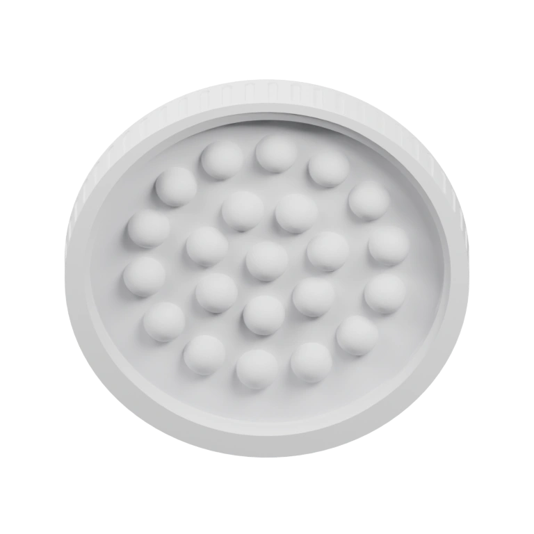 Круглая крышка с внутренними выступами и рифленым краем