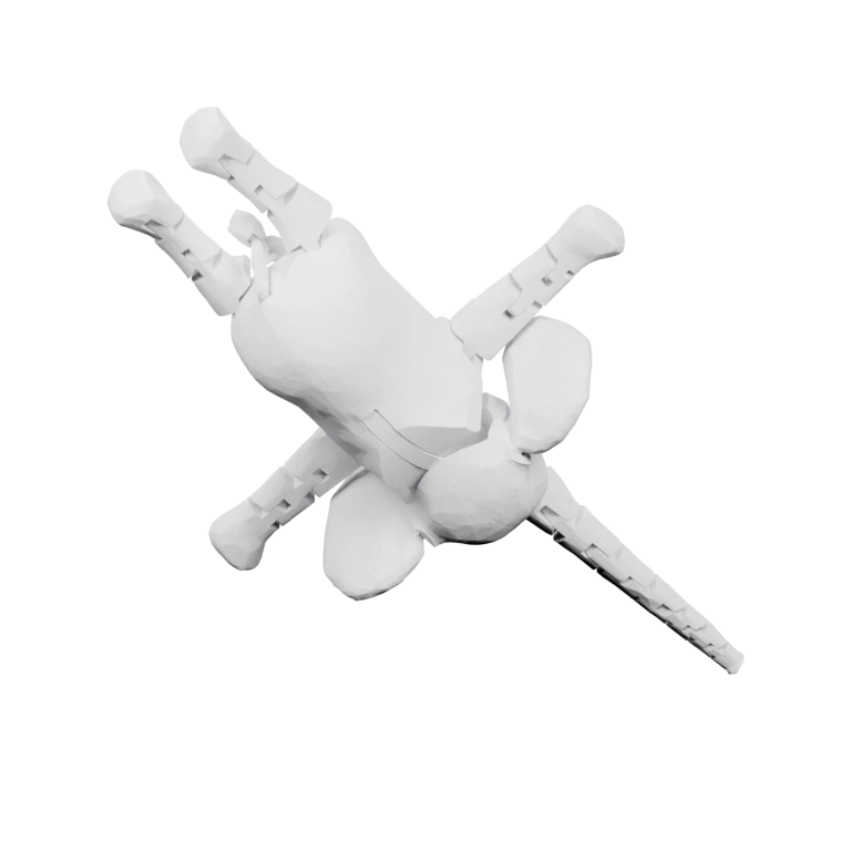 Слон с длинным хоботом и ушами, с детализированными ногами и хвостом