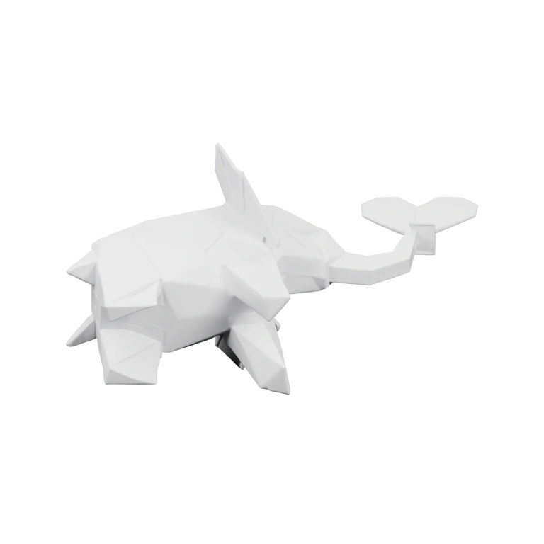 Геометрическая форма с изогнутым шеей и крыльями