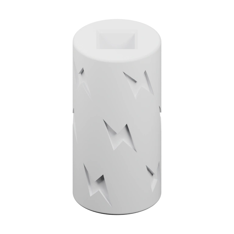 Цилиндрический объект с вырезами в виде молний