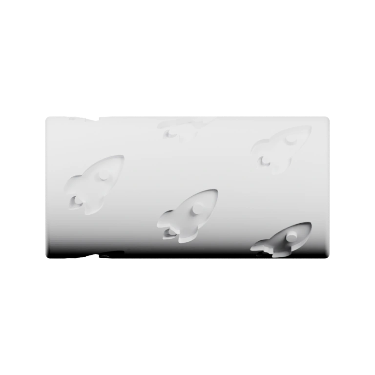 Цилиндрический предмет с вырезами в виде ракет