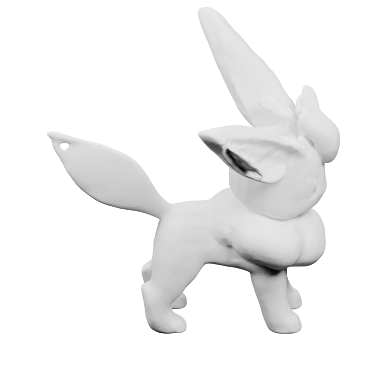 Маленькая фигурка с большими ушами и хвостом, стоящая на четырёх лапах