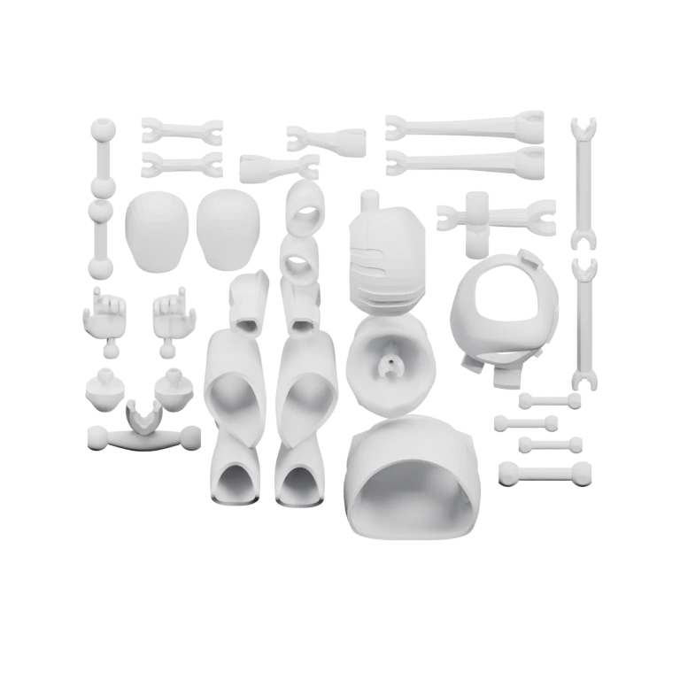 Состоит из соединённых деталей с отверстиями и выступами