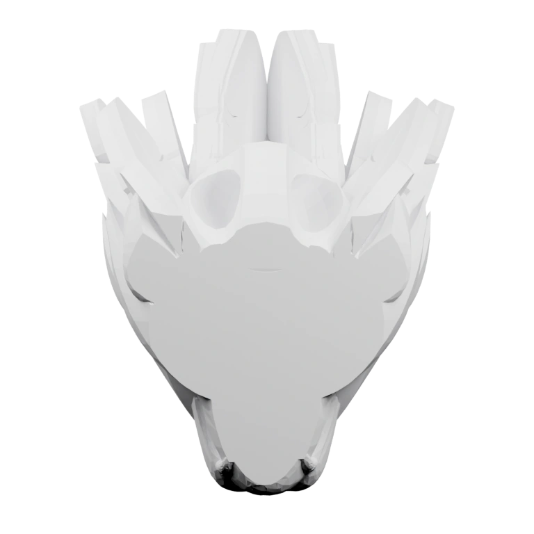 Симметричная структура с перьями, раскидистая форма, детализированная поверхность