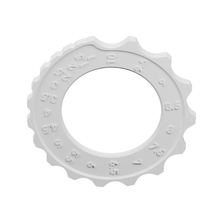 Круглый диск с зубцами и цифрами для измерений