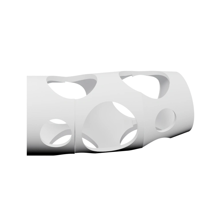 Сложная конструкция с отверстиями и выступами для удобства использования