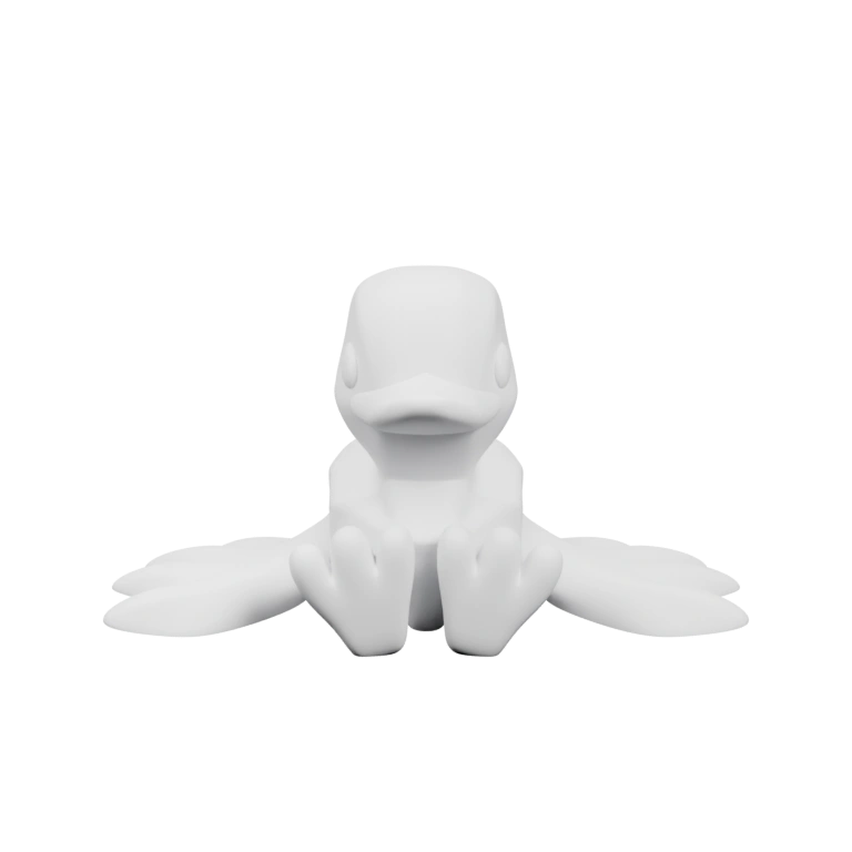 Маленькая фигурка с округлой головой и расправленными крыльями