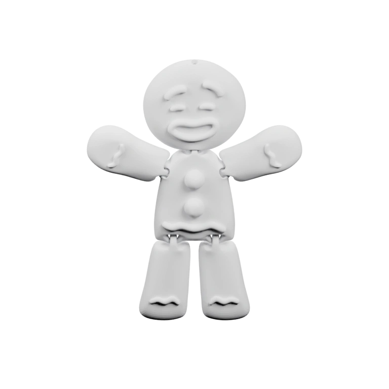 Фигурка с улыбкой и вытянутыми руками, с круглой головой и телом