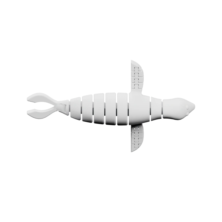 Длинная тонкая форма с плавниками и хвостом