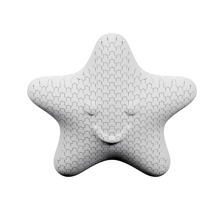 Симметричная звезда с улыбкой и текстурой поверхности