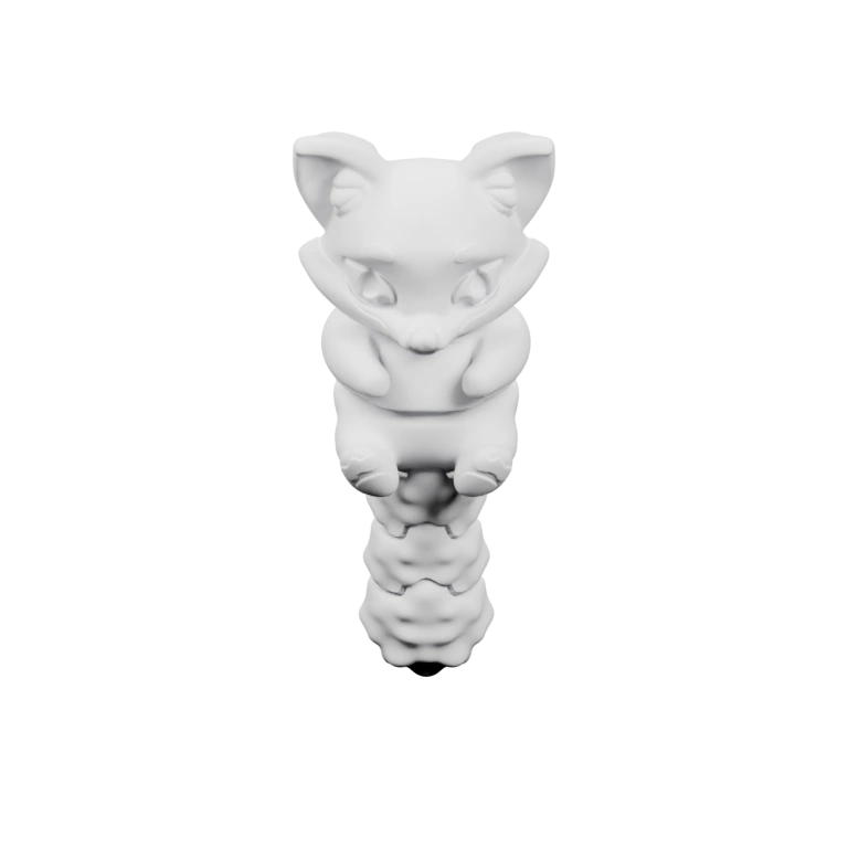 Удлинённая фигурка с выразительными ушами и хвостом, стоящая на позвоночнике