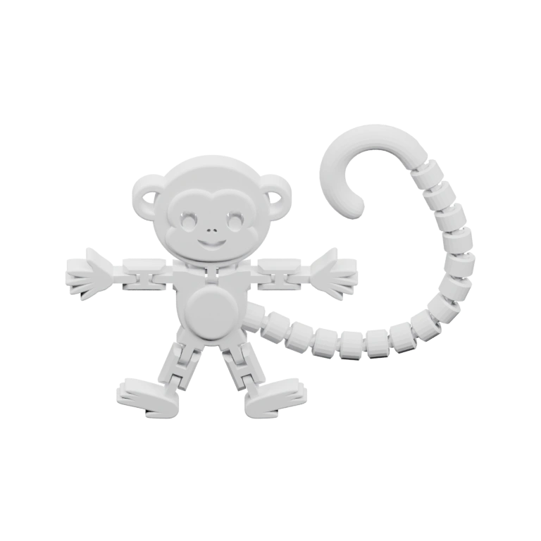 Фигурка с длинным изогнутым хвостом и вытянутыми конечностями