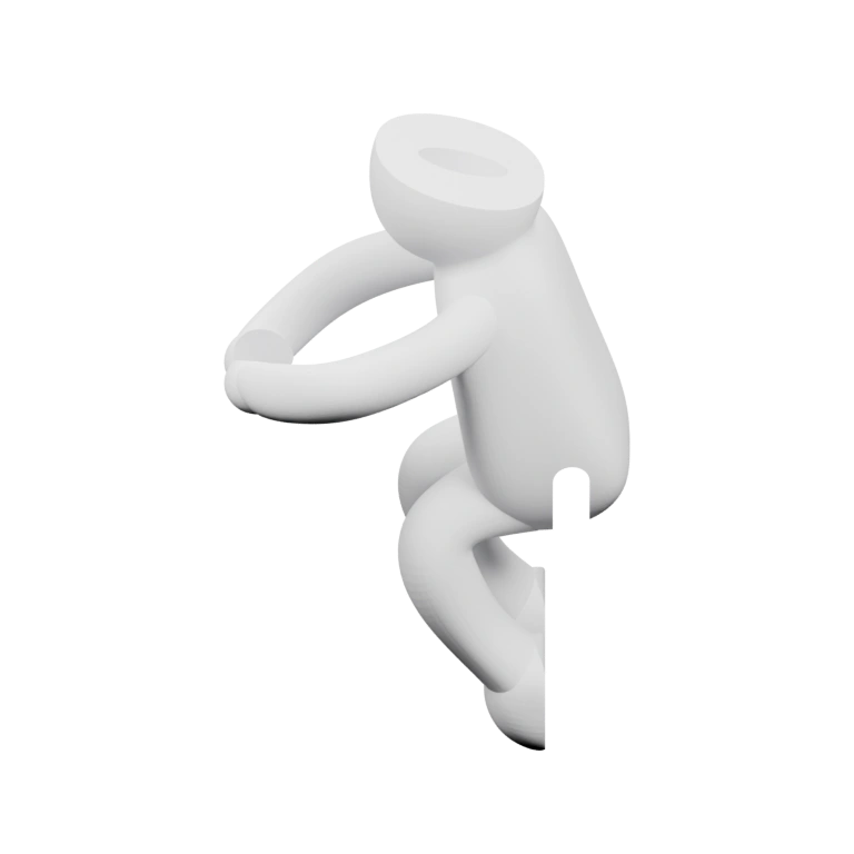 Фигурка с круглой головой и изогнутыми конечностями