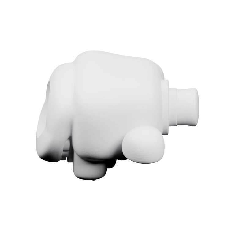 Фигурка с ушами, носом и глазами, в цилиндре, с улыбкой