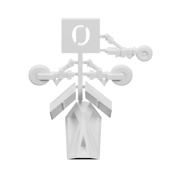 Структура с квадратным основанием и выступами для фиксации