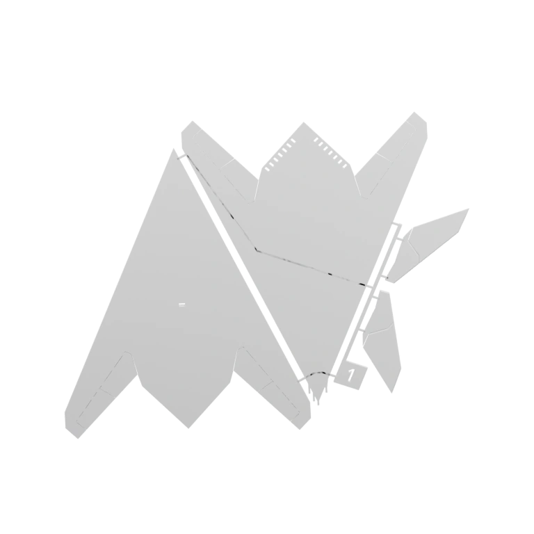 Симметричная форма с вытянутыми крыльями и головой