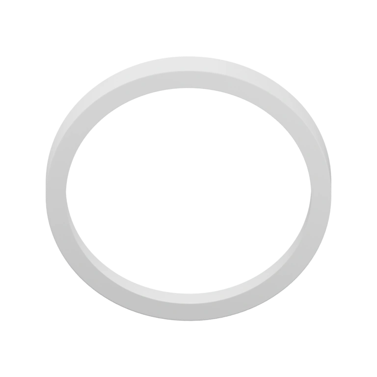 Круглый, тонкий, с внутренним отверстием, симметричный, гладкий, без дополнительных деталей