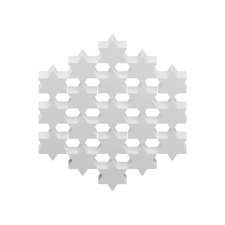 Состоит из множества звездных элементов, расположенных в плотной сетке