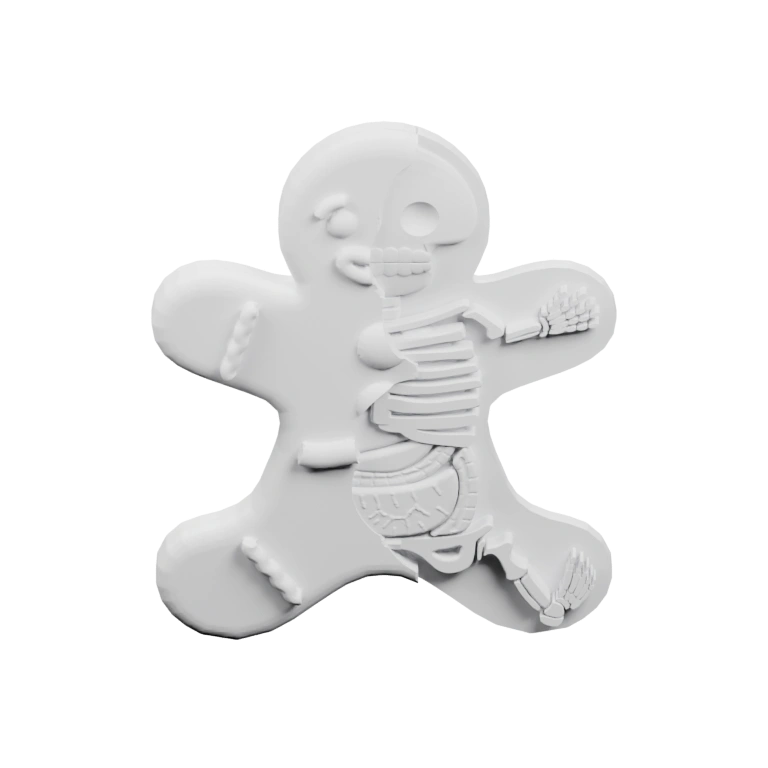 Фигурка в виде пряничного человечка с детализированными элементами