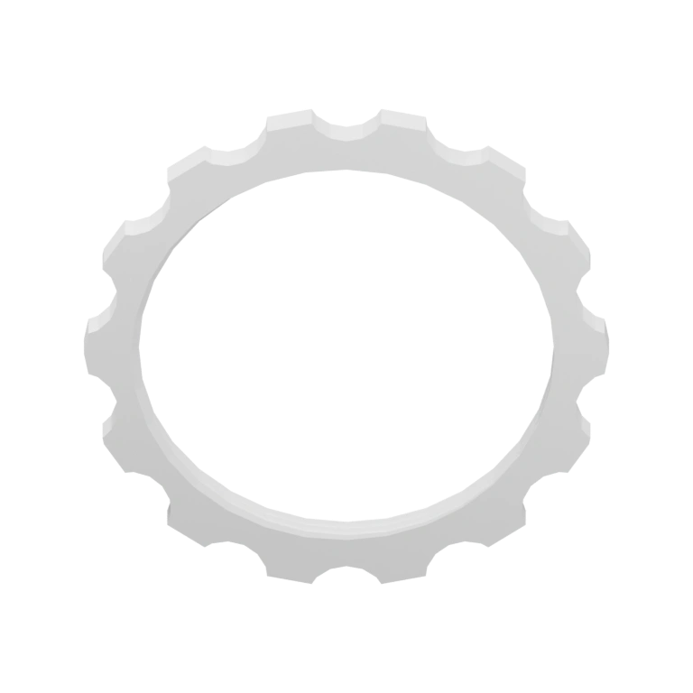Круглый элемент с зубчатым ободом, симметричный и равномерный